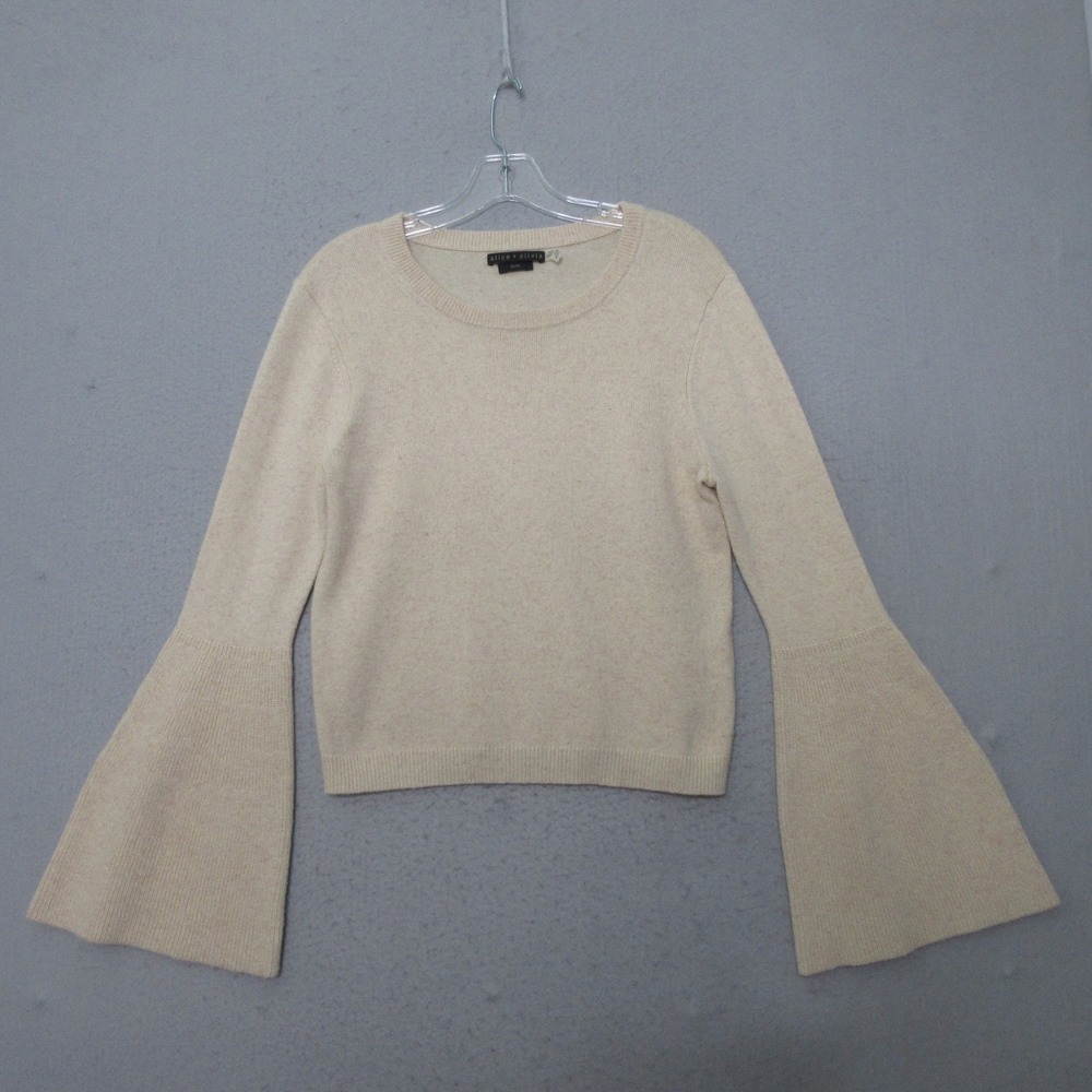 Alice + Olivia Sweater Bell Sleeve Wool Blend Quiet Luxury Boho Contemporary